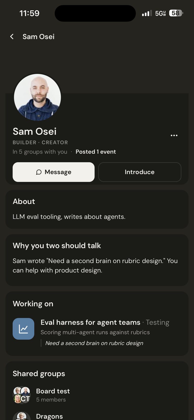Sam Osei’s profile with Why you two should talk