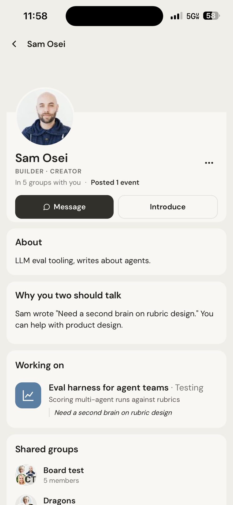 Sam Osei’s profile with Why you two should talk